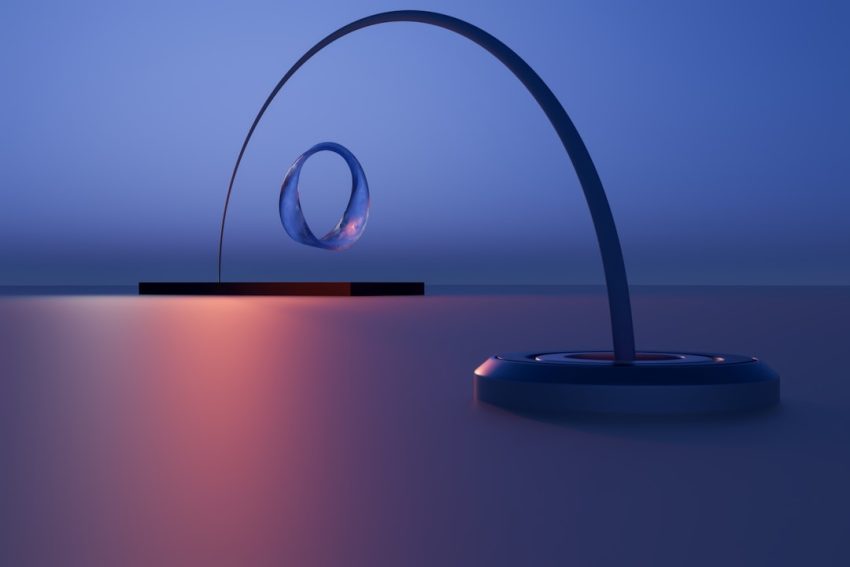 Photo curved table lamp